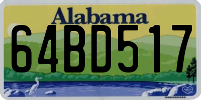 AL license plate 64BD517