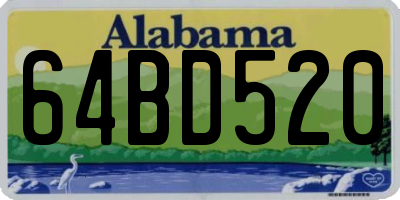 AL license plate 64BD520