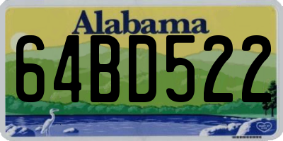 AL license plate 64BD522