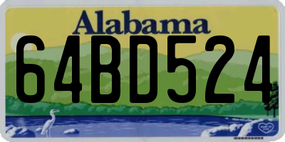 AL license plate 64BD524
