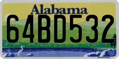 AL license plate 64BD532