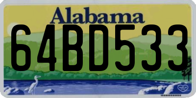 AL license plate 64BD533