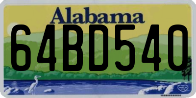 AL license plate 64BD540