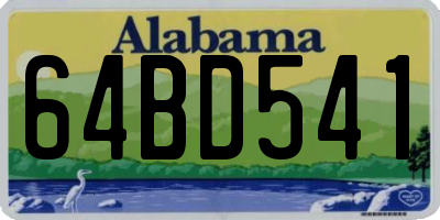 AL license plate 64BD541