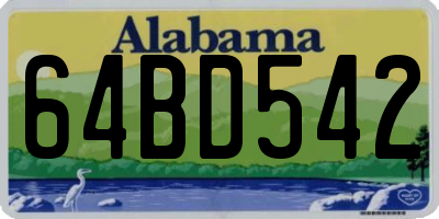 AL license plate 64BD542