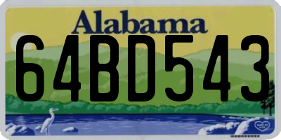 AL license plate 64BD543