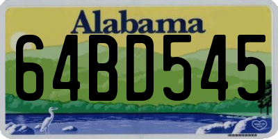 AL license plate 64BD545