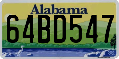 AL license plate 64BD547