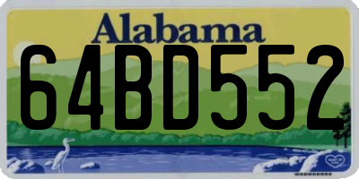 AL license plate 64BD552