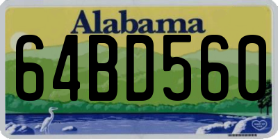 AL license plate 64BD560