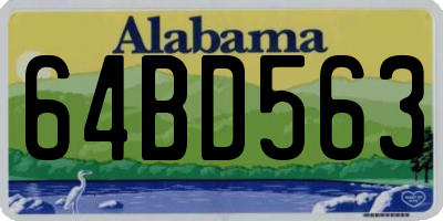 AL license plate 64BD563