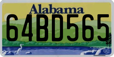 AL license plate 64BD565
