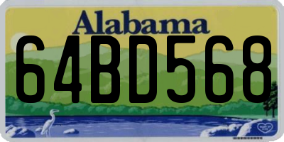 AL license plate 64BD568