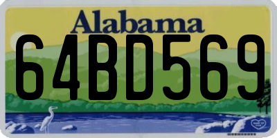 AL license plate 64BD569