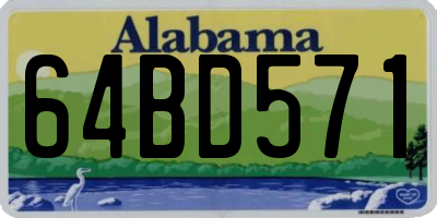 AL license plate 64BD571