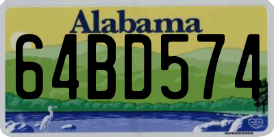 AL license plate 64BD574