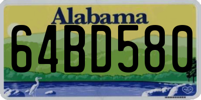AL license plate 64BD580