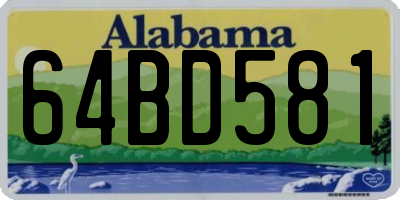 AL license plate 64BD581