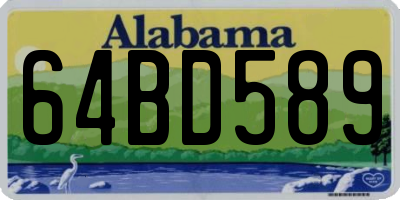 AL license plate 64BD589
