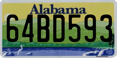 AL license plate 64BD593