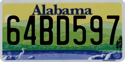 AL license plate 64BD597