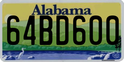 AL license plate 64BD600