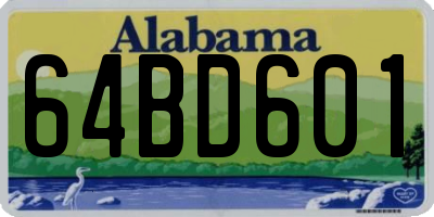 AL license plate 64BD601
