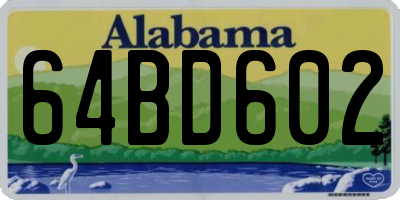 AL license plate 64BD602