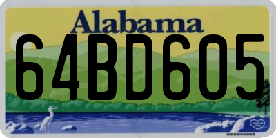 AL license plate 64BD605