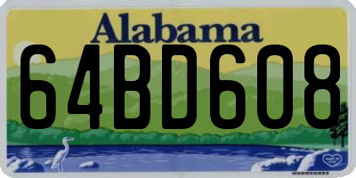 AL license plate 64BD608