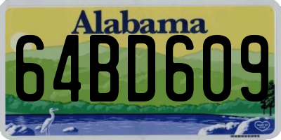 AL license plate 64BD609