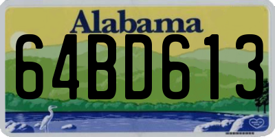 AL license plate 64BD613