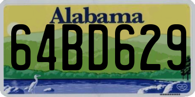 AL license plate 64BD629