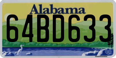 AL license plate 64BD633