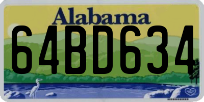 AL license plate 64BD634