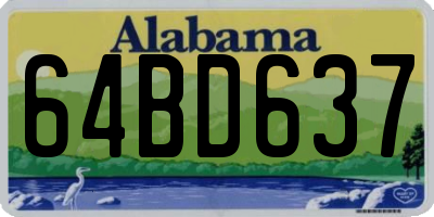 AL license plate 64BD637