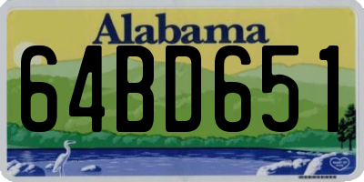 AL license plate 64BD651