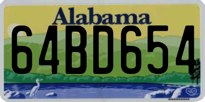 AL license plate 64BD654