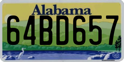 AL license plate 64BD657