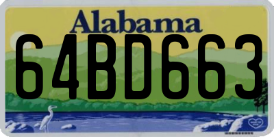 AL license plate 64BD663