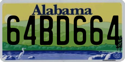 AL license plate 64BD664
