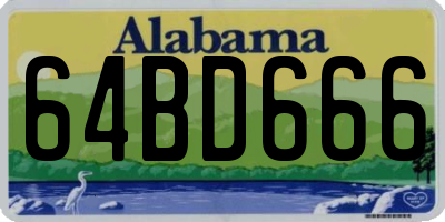 AL license plate 64BD666
