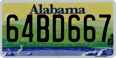 AL license plate 64BD667