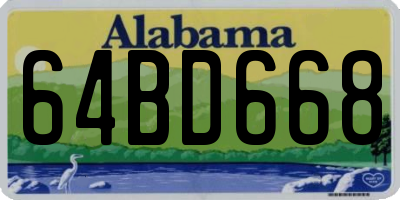 AL license plate 64BD668