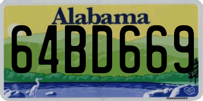 AL license plate 64BD669