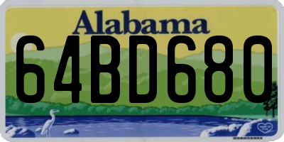 AL license plate 64BD680