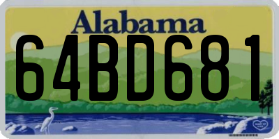 AL license plate 64BD681