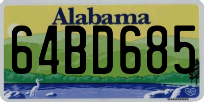 AL license plate 64BD685