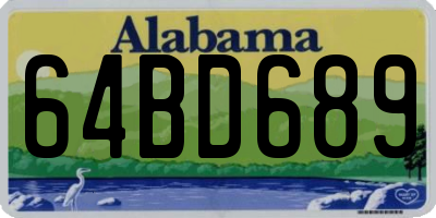 AL license plate 64BD689