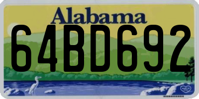 AL license plate 64BD692